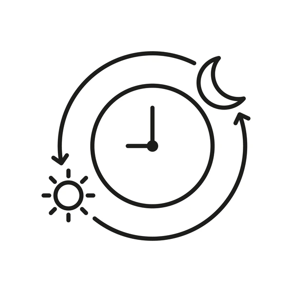 Stylised clock showing the rhythm of a day